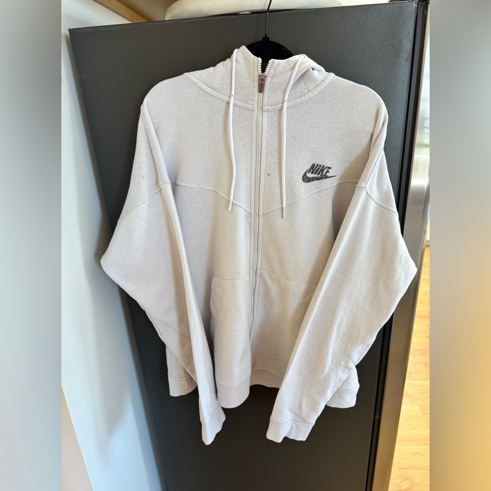Nike Light Gray Full-Zip Hooded Jacket - Picture 2 of 5